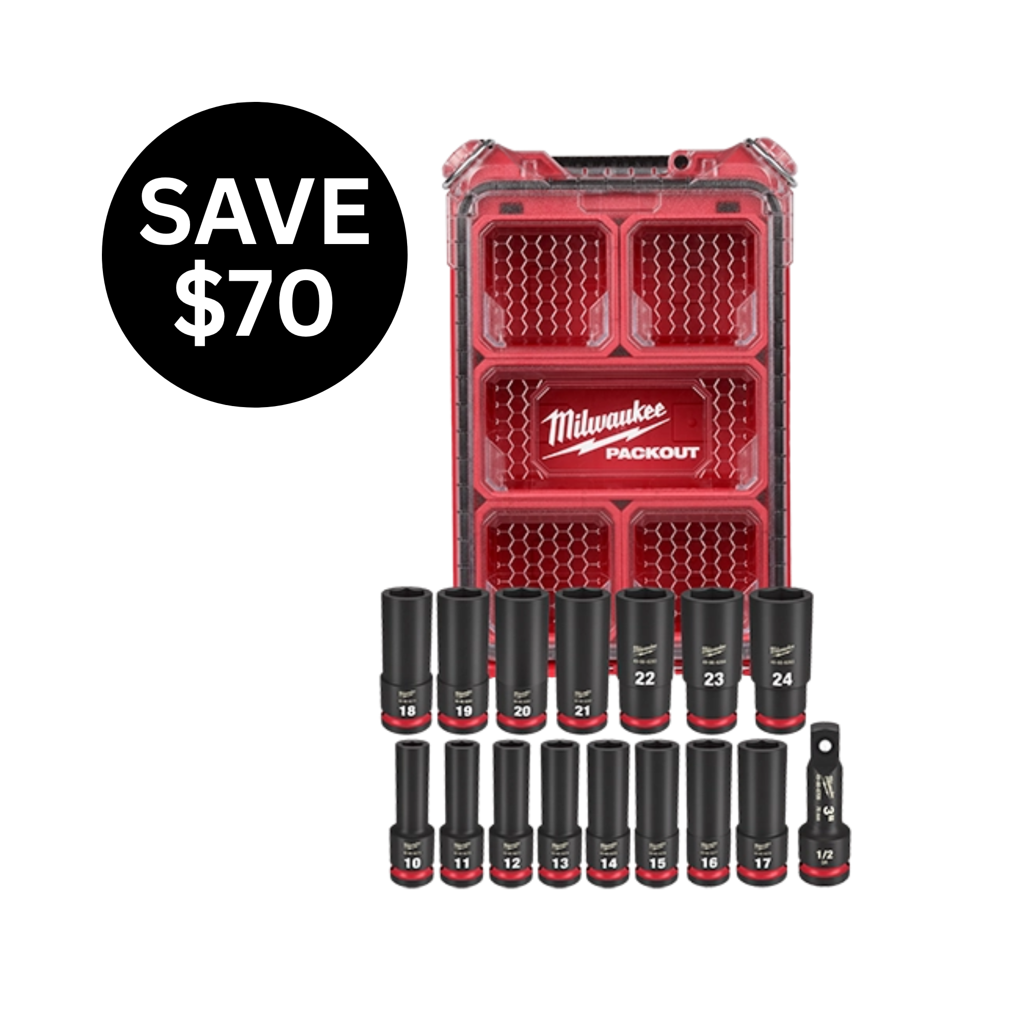 SHOCKWAVE Impact Duty™ Socket 1/2” Dr 16PC MM PACKOUT Set