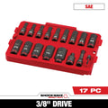 17PC SHOCKWAVE™ Impact Duty Socket 3/8” Drive SAE TRAY Set - 49-66-6815 - primary image