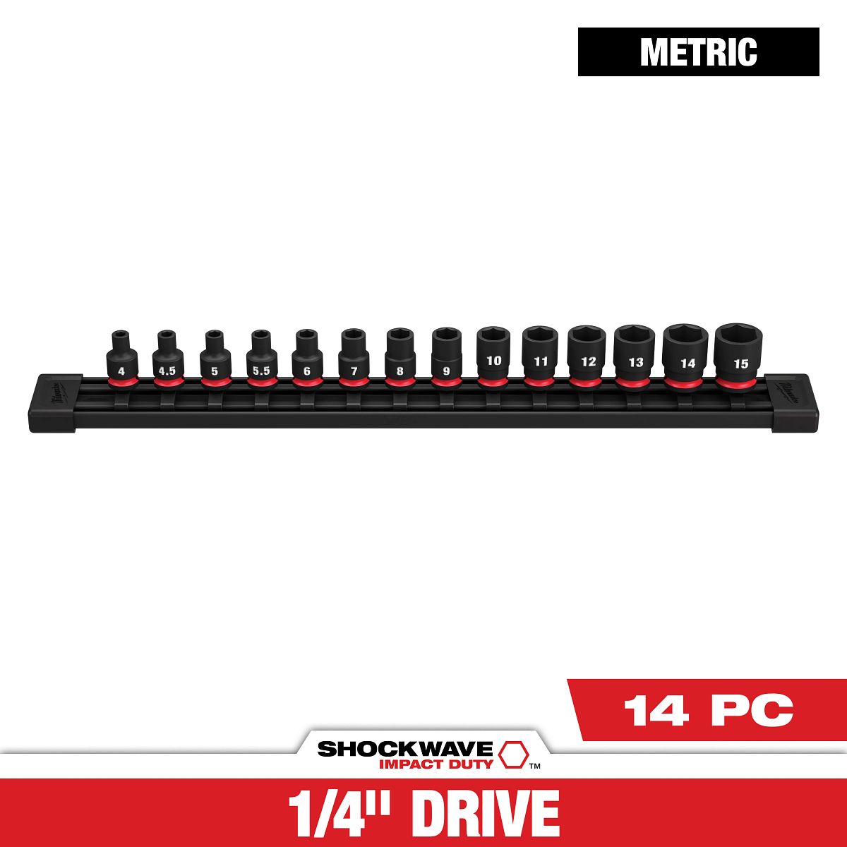 14PC SHOCKWAVE™ Impact Duty Metric Standard 6 Point Socket Set - 49-66-7002 - primary image