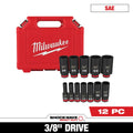 12PC SHOCKWAVE™ Impact Duty 3/8" Drive SAE Deep 6 Point Socket Set - 49-66-7006 - primary image