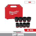 8PC SHOCKWAVE™ Impact Duty 3/4" Drive SAE Standard 6 Point Socket Set - 49-66-7017 - primary image