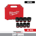 8PC SHOCKWAVE™ Impact Duty 3/4" Drive Metric Standard 6 Point Socket Set - 49-66-7019 - primary image