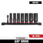 8PC SHOCKWAVE™ Impact Duty 3/8" Drive Metric Deep 6 Point Socket Set - 49-66-7021 - primary image