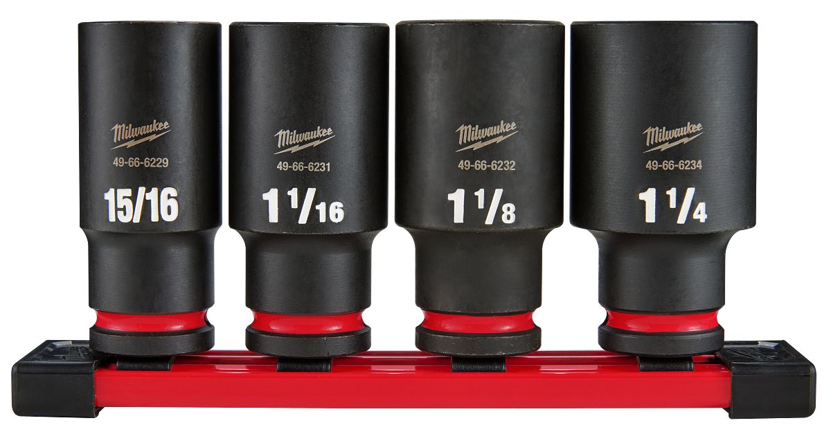 4PC SHOCKWAVE™ Impact Duty 1/2" Drive SAE Deep 6 Point Socket Set - 49-66-7026 - primary image