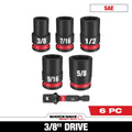 6PC SHOCKWAVE™ Impact Duty 3/8" Drive SAE Standard Socket Set - 49-66-7035 - primary image
