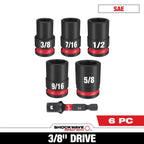 6PC SHOCKWAVE™ Impact Duty 3/8" Drive SAE Standard Socket Set - 49-66-7035 - primary image
