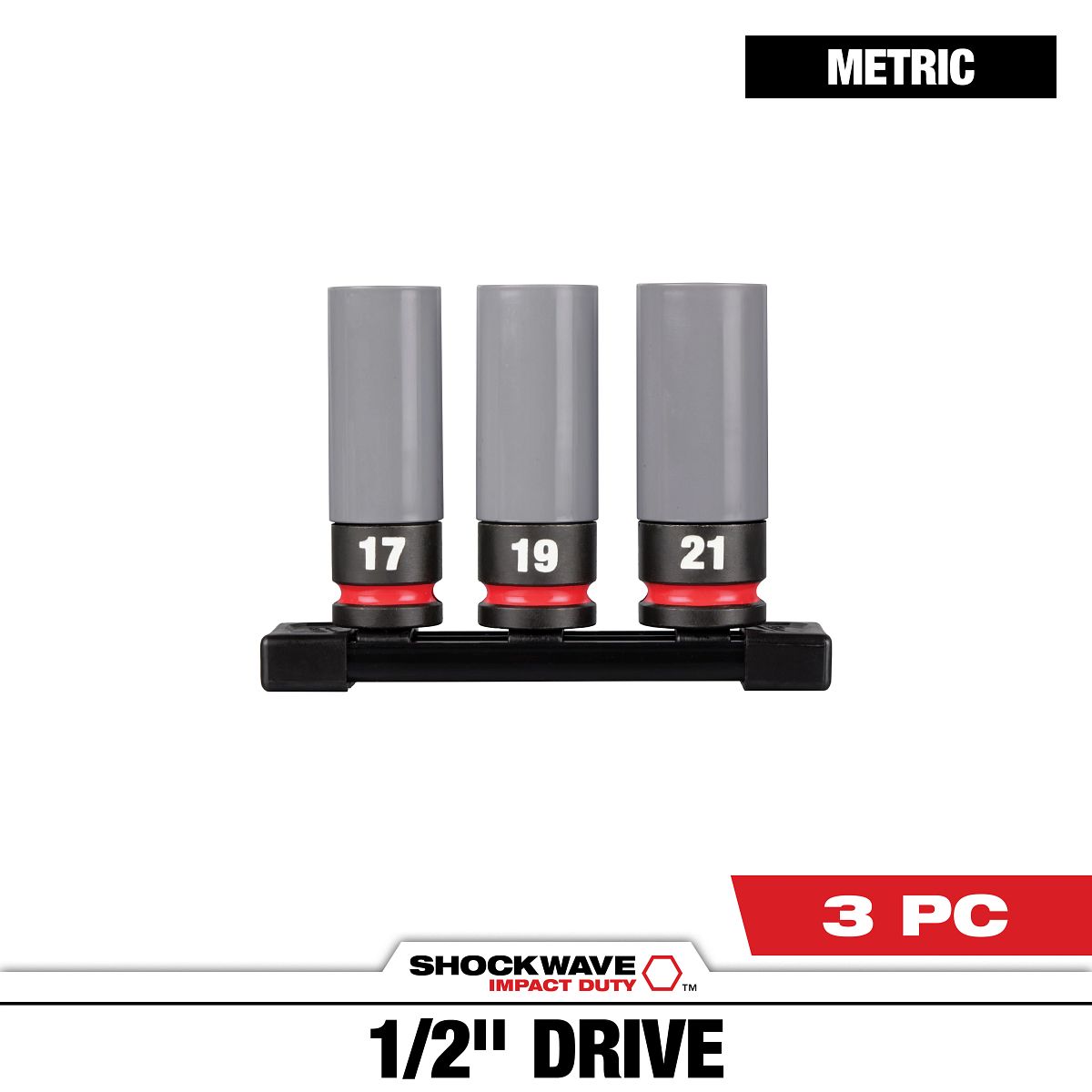 SHOCKWAVE™ Impact Duty 1/2 Drive Metric 3PC Lug Nut Wheel Socket Set - 49-66-7830 - primary image