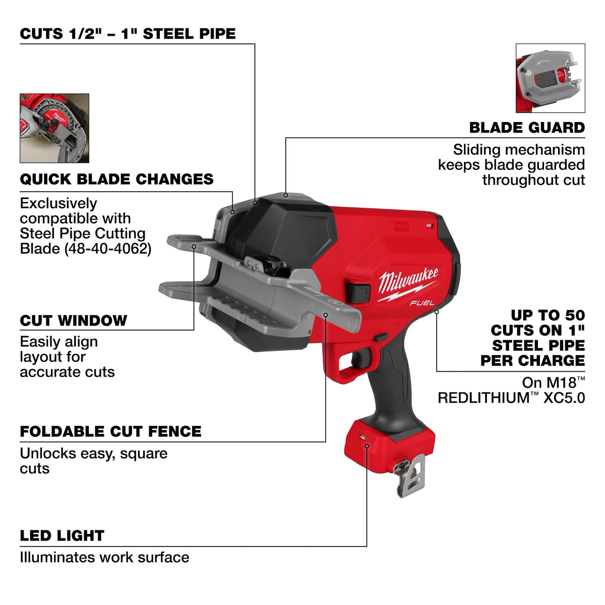 Milwaukee M18 FUEL ½”-1” Steel Pipe Cutter | 3469-20
