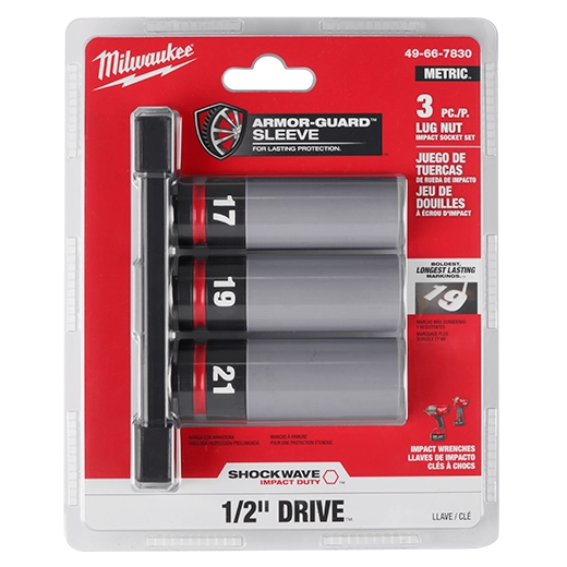 SHOCKWAVE™ Impact Duty 1/2 Drive Metric 3PC Lug Nut Wheel Socket Set - 49-66-7830 - image 5