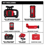 Milwaukee M18 Red Exterior Dual Slope Rotary Laser Level Kit with  Receiver & Remote | 3704-21
