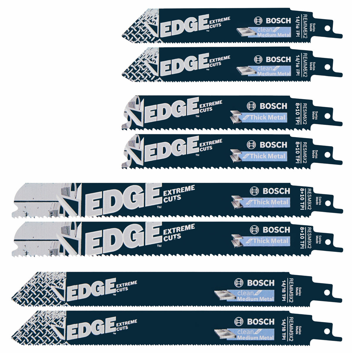 Bosch RPM008 8 pc. Edge Pro-Metal Reciprocating Saw Blade Set
