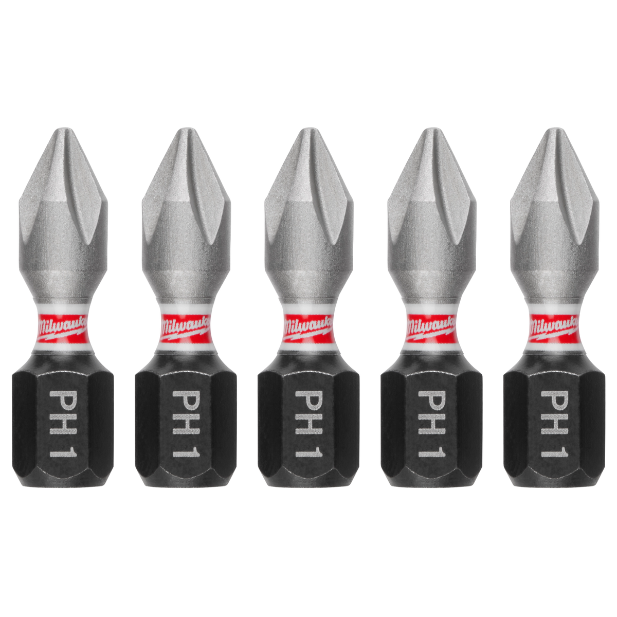 Milwaukee SHOCKWAVE Impact Duty 1" Phillips #1 Insert Bits (5 PK) | 48-32-4661