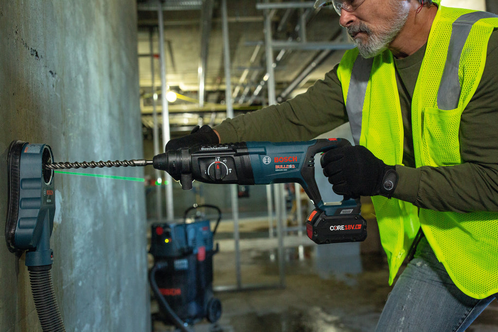 Bosch GBH18V-26DK24 18V EC Brushless SDS-plus Bulldog 1 In. Rotary Hammer Kit with (2) CORE18V 8 Ah High Power Batteries