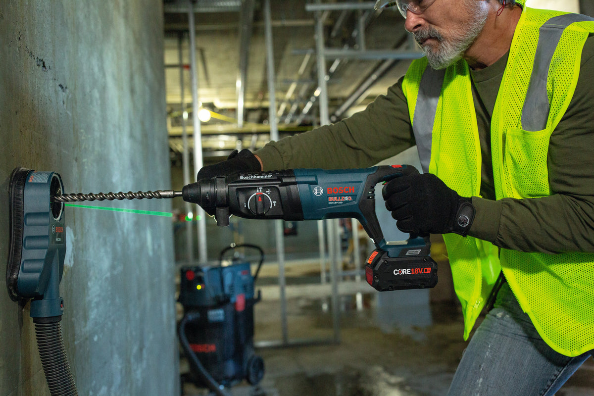 Bosch GBH18V-26DK24 18V EC Brushless SDS-plus Bulldog 1 In. Rotary Hammer Kit with (2) CORE18V 8 Ah High Power Batteries