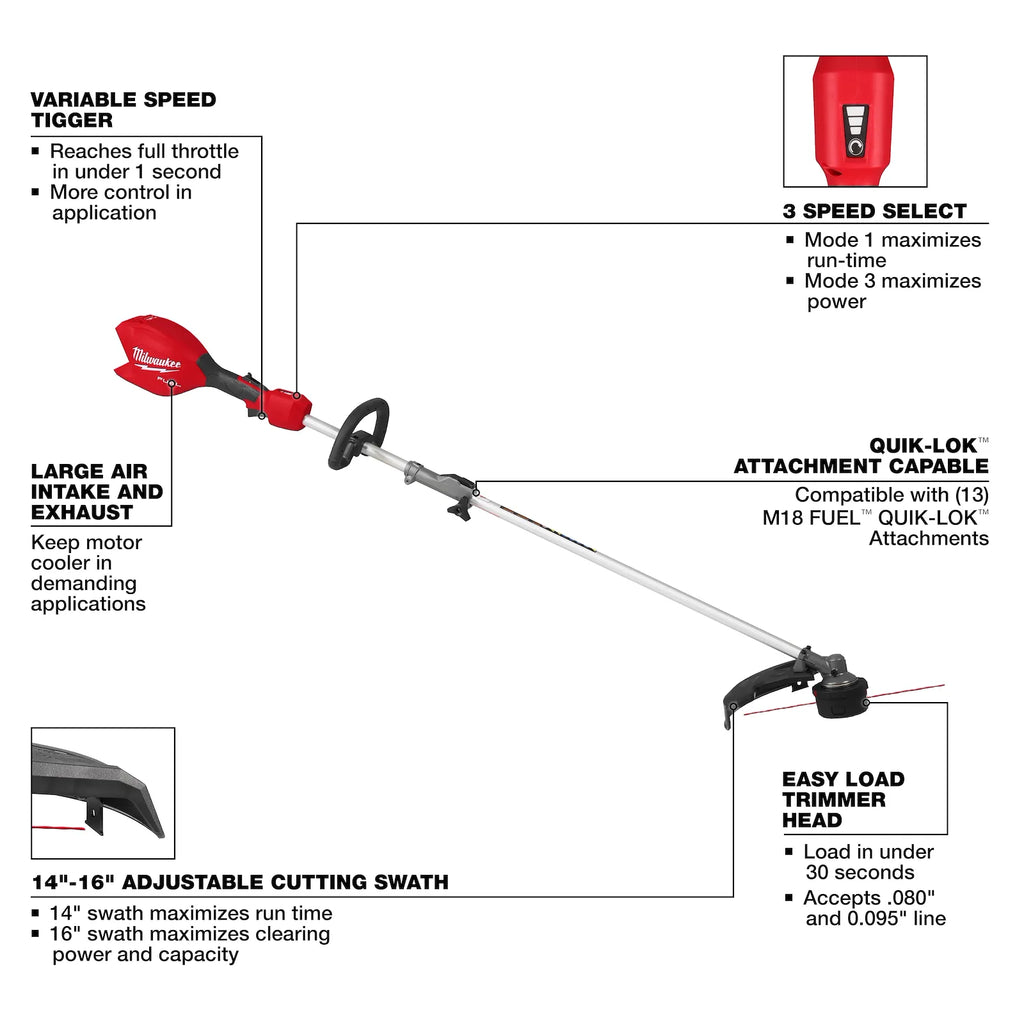 Milwaukee M18 FUEL String Trimmer with QUIK-LOK – Configuration Options