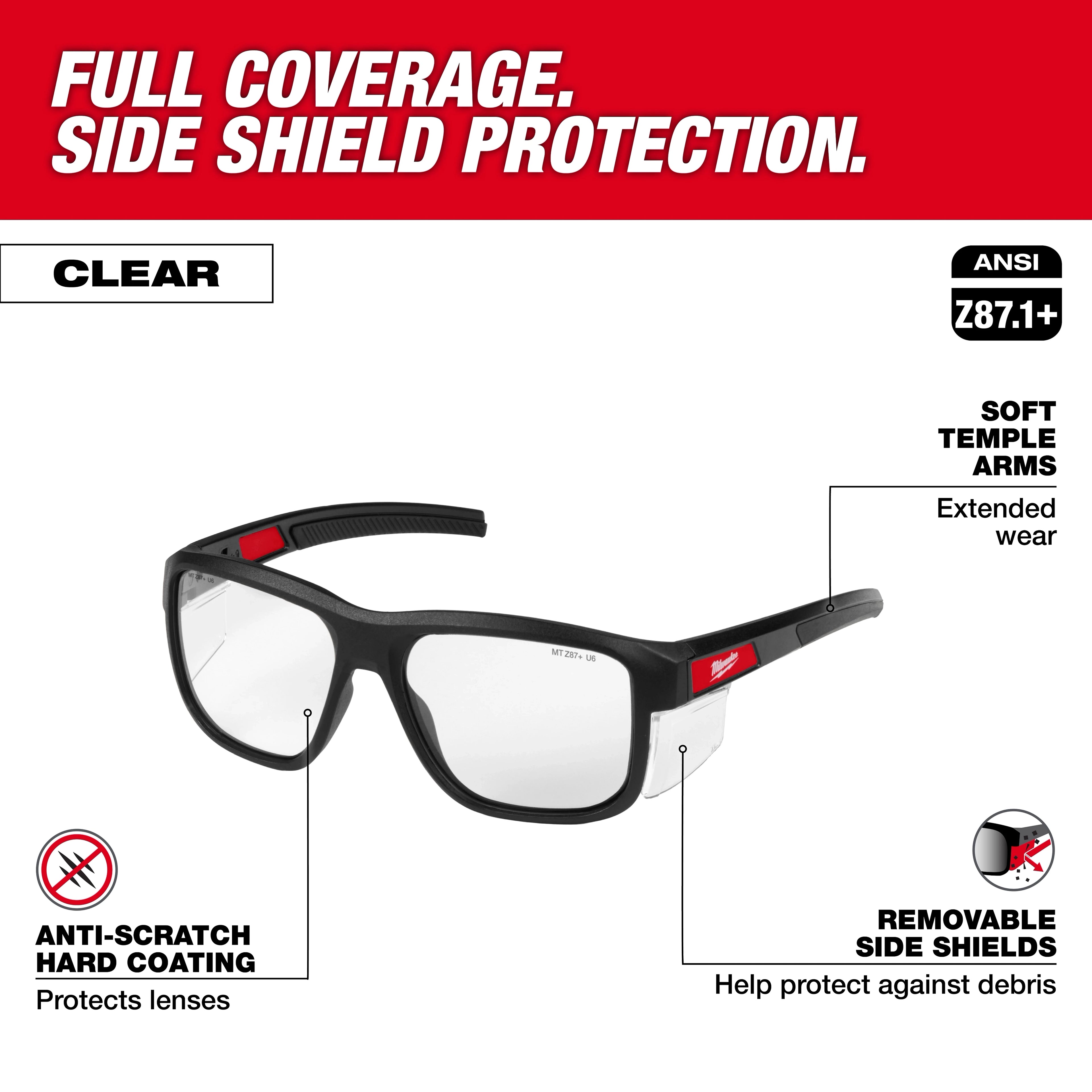 Full Frame Safety Glasses with Removable Side Shields