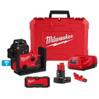 Milwaukee M12 Green 360° 3-Plane Laser with Automatic Alignment & Receiver | 3642-21
