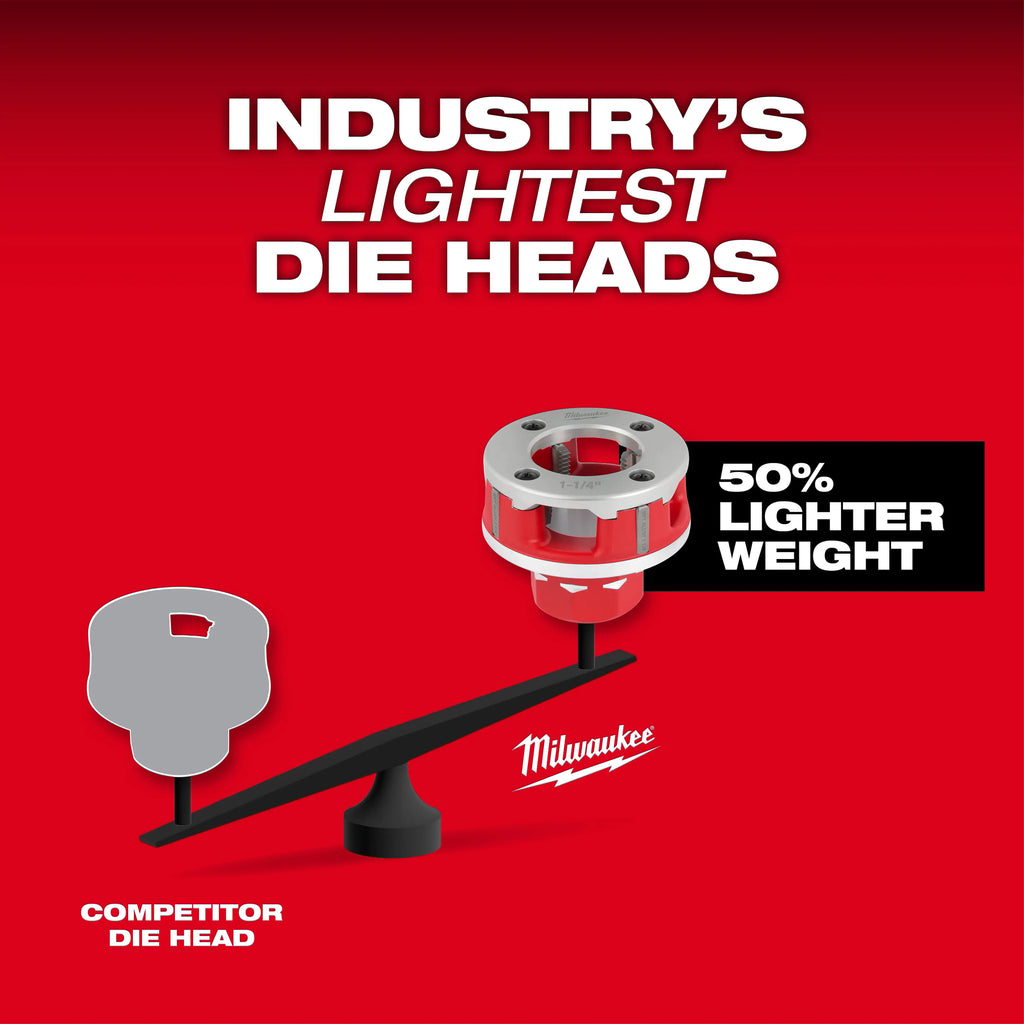 Milwaukee M18 FUEL Compact Pipe Threader with  ONE-KEY with  1/2" - 1-1/4" Compact NPT Forged Aluminum Die Heads | 2870-22