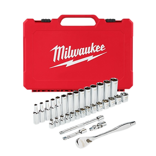 Milwaukee 3/8" Drive 32-Piece Ratchet & Socket Set - Metric | 48-22-9508
