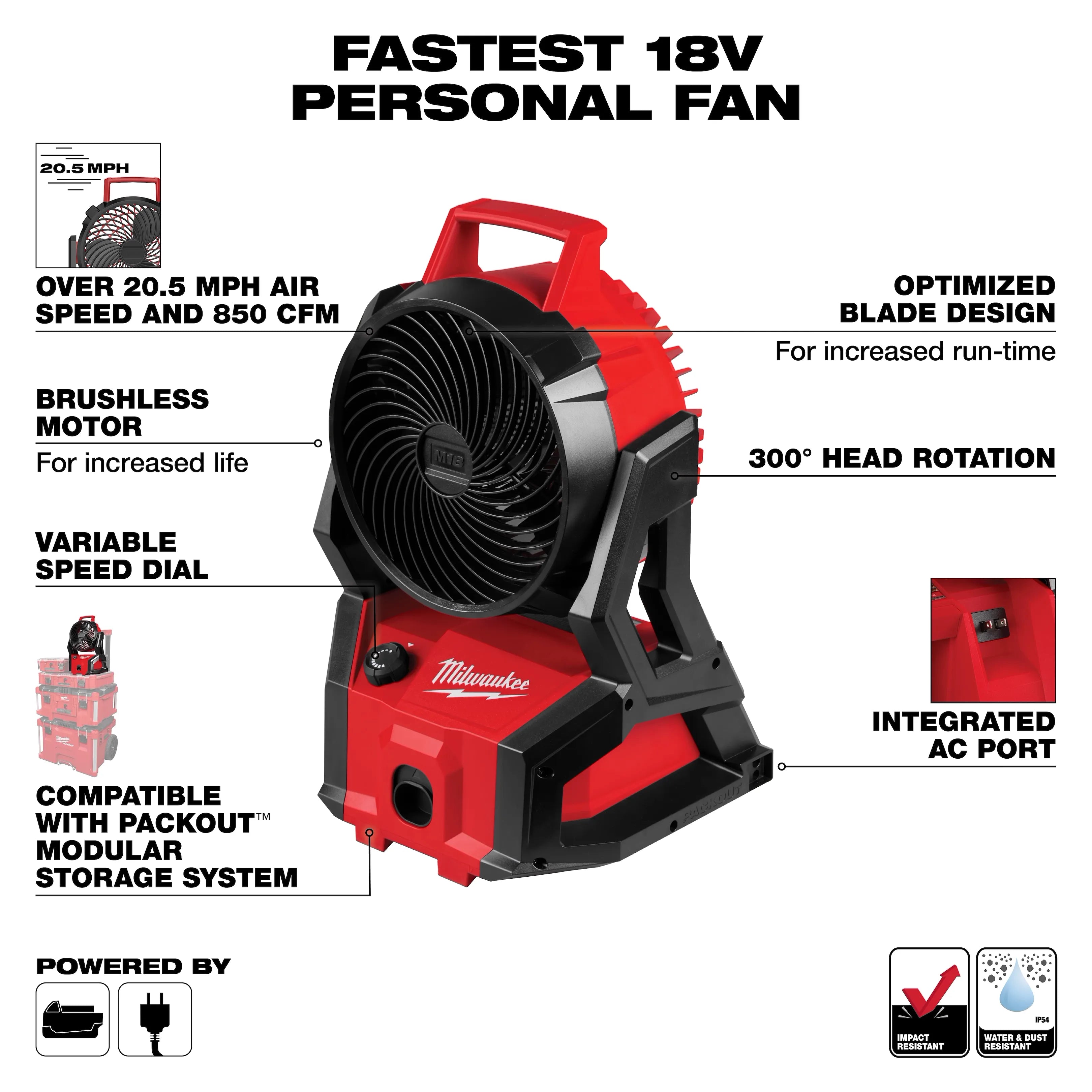 M18™ Brushless Fan w/ PACKOUT™ Compatibility