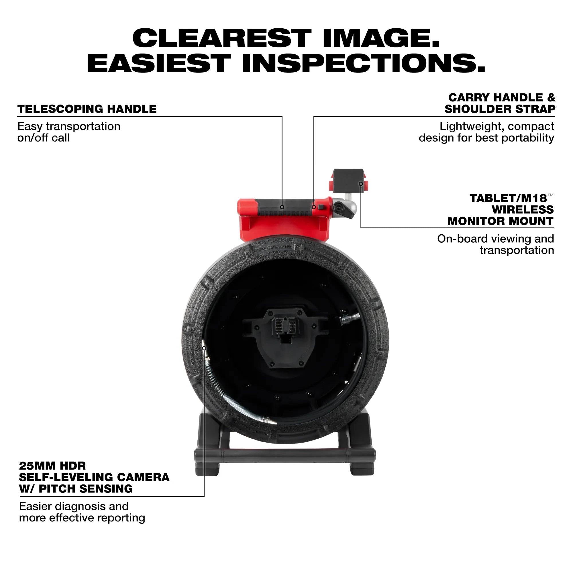 100’ Flexible Modular Pipeline Inspection Reel