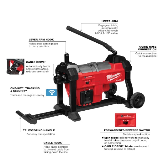 M18 FUEL™ Sewer Sectional Machine w/ CABLE-DRIVE™ Kit
