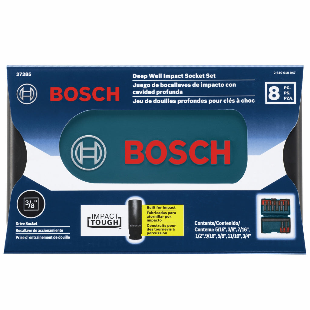 Bosch 27285 8 Pc. 3/8 Deep Well Socket Set