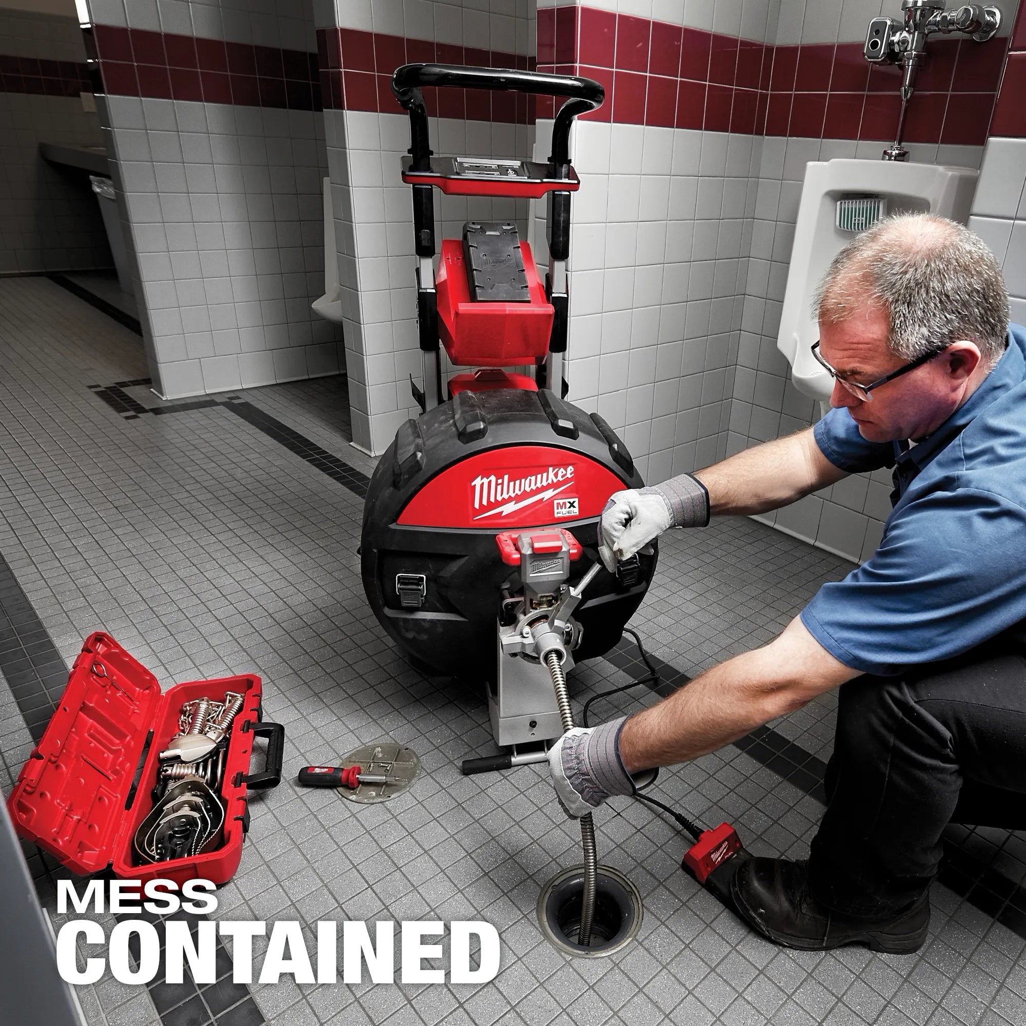 MX FUEL™ Sewer Drum Machine w/ POWERTREDZ™ for 5/8“ - ¾“ Cable Kit