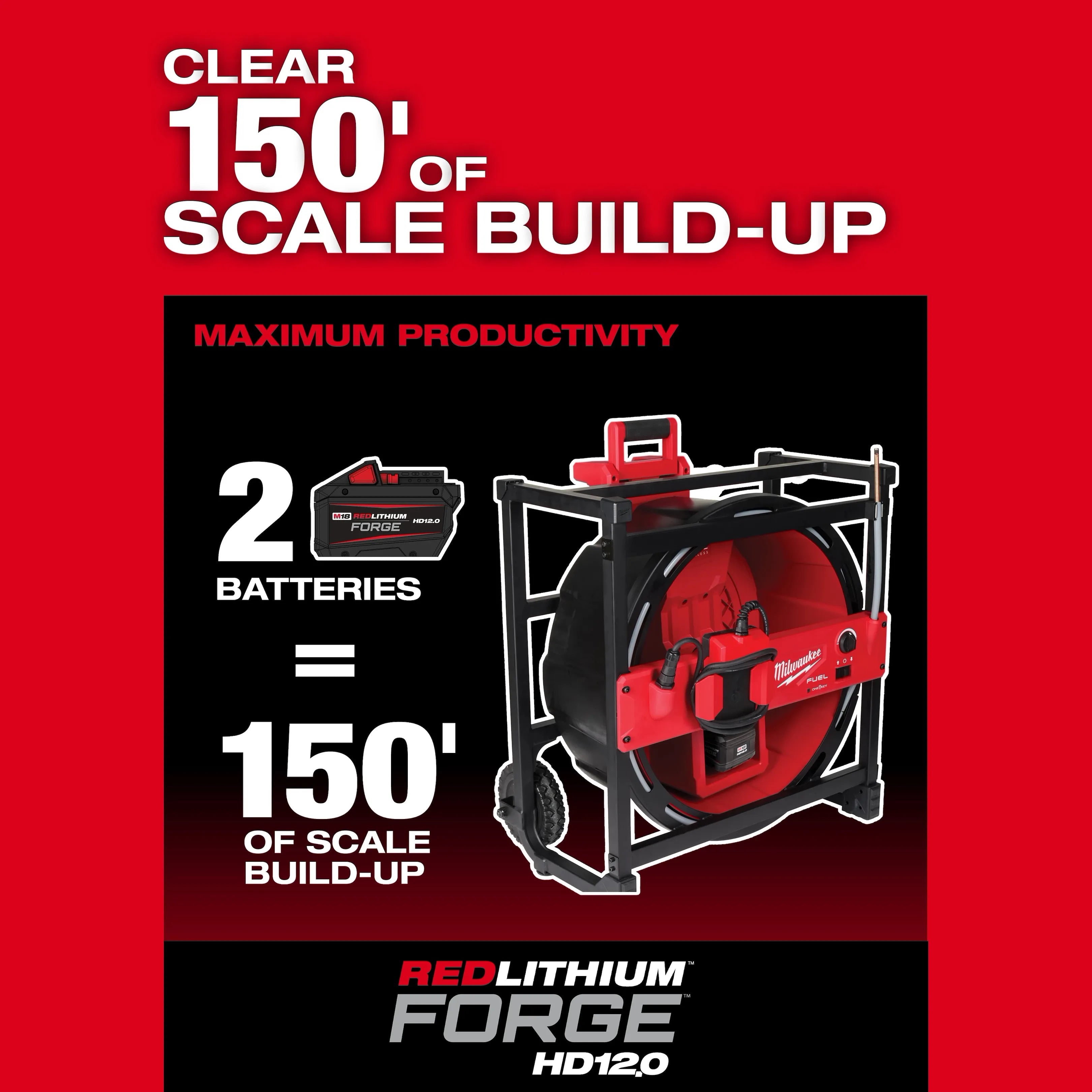 M18 FUEL™ High Speed Chain Snake for 1-1/2” – 4” Pipes