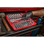 Milwaukee 47-Piece 1/2" Drive Metric & SAE Ratchet and Socket Set with FOUR FLAT Sides | 48-22-9010