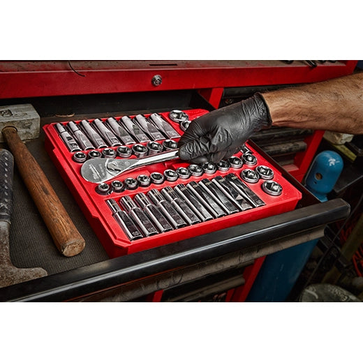 47pc 1/2" Drive Metric & SAE Ratchet and Socket Set with FOUR FLAT™ Sides