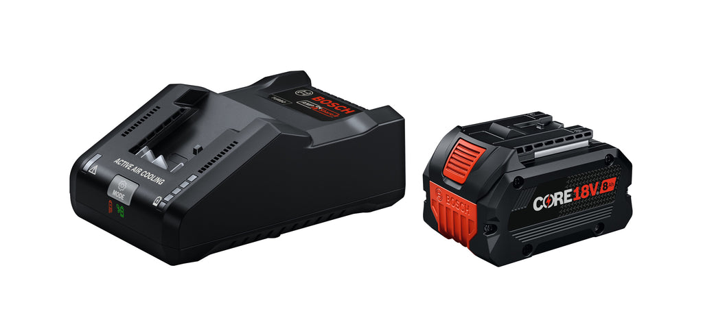 Bosch GXS18V-30N18 18V Starter Kit with (1) CORE18V 8 Ah High Power Battery and (1) 18V 16 Amp Battery Turbo Charger