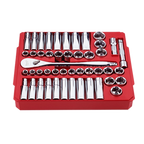 Milwaukee 47-Piece 1/2" Drive Metric & SAE Ratchet and Socket Set with FOUR FLAT Sides | 48-22-9010