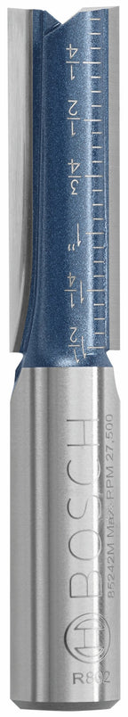 Bosch 85242MC 1/2 In. x 1-1/2 In. Carbide-Tipped Double-Flute Straight Router Bit