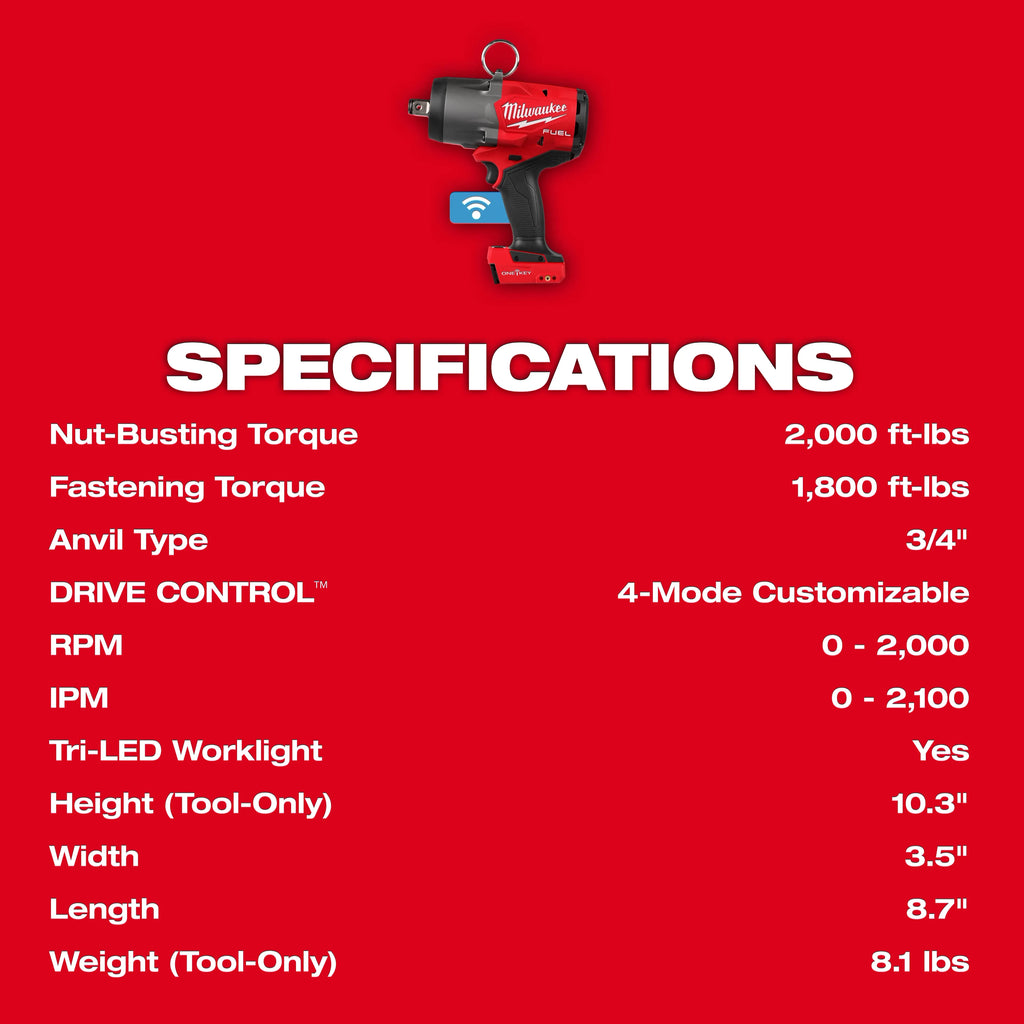 M18 FUEL™ 3/4" High Torque Impact Wrench w/ ONE-KEY™