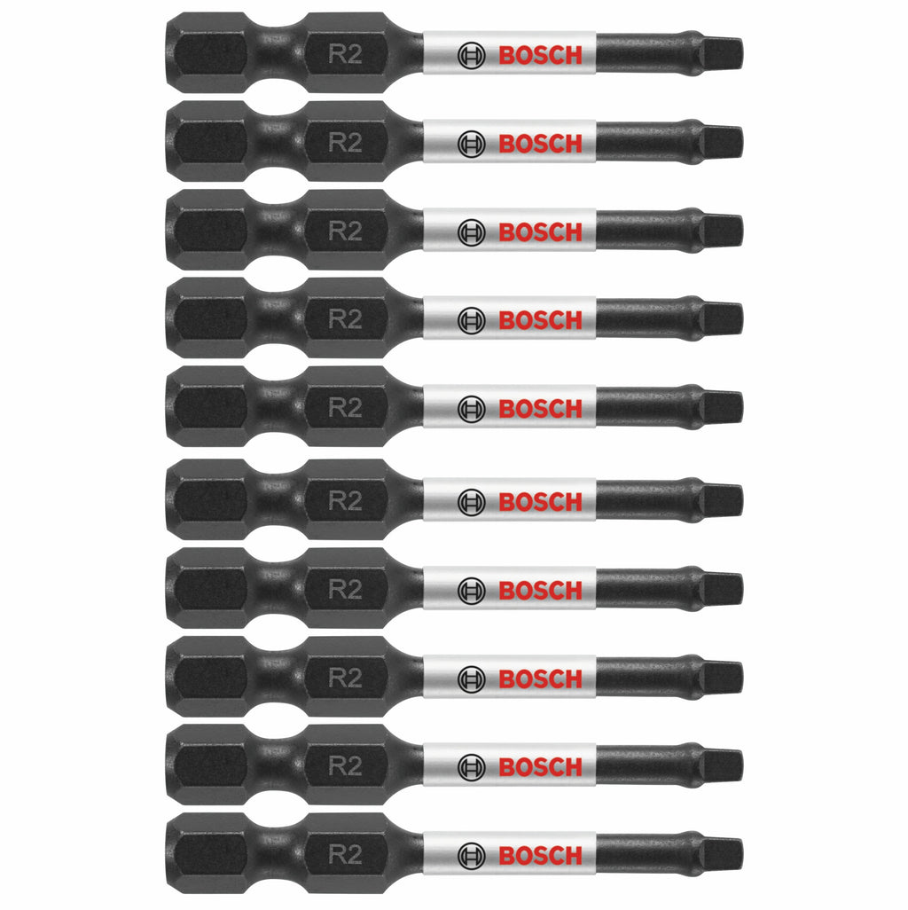 Bosch ITSQ22B 10 pc. Impact Tough 2 In. Square #2 Power Bits (Bulk Pack)