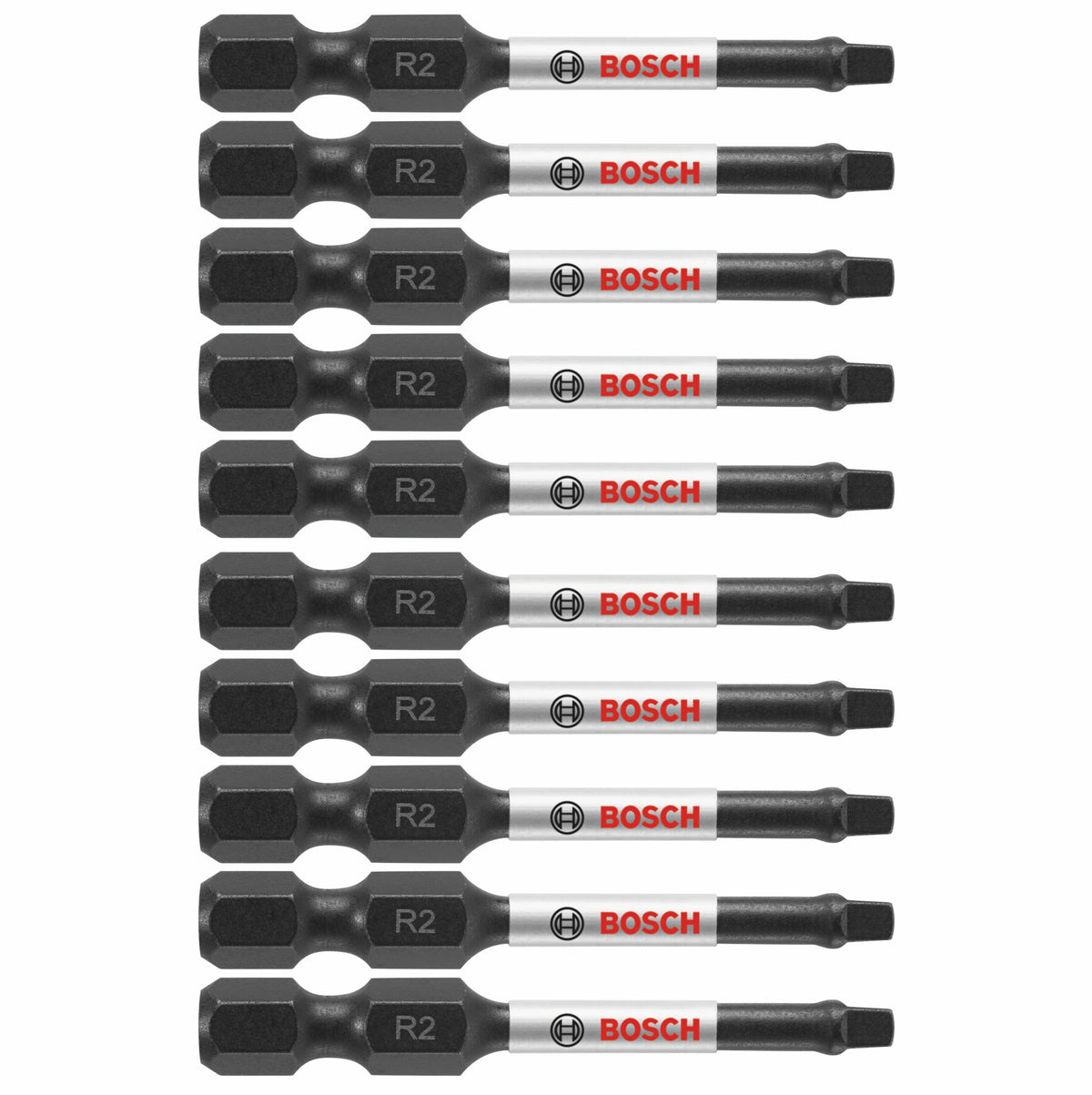 Bosch ITSQ22B 10 pc. Impact Tough 2 In. Square #2 Power Bits (Bulk Pack)