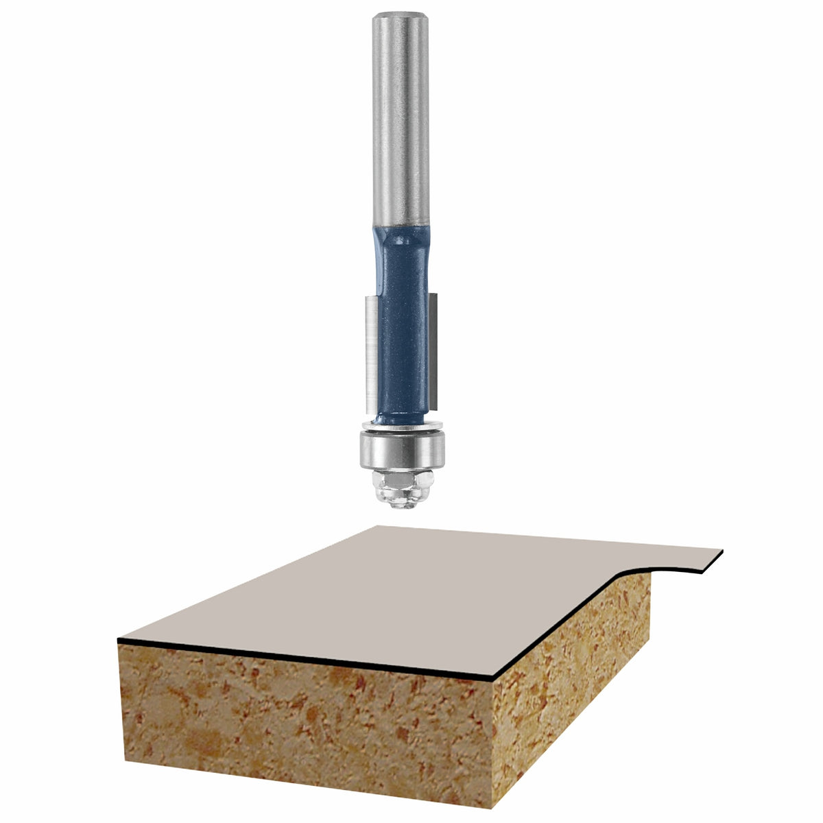 Bosch 85268M 3/8 In. x 1 In. Carbide Tipped 2-Flute Flush Trim Bit