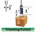 Bosch 85680MC 1/2 In. x 1 In. Carbide-Tipped Double-Flute Top-Bearing Straight Trim Router Bit