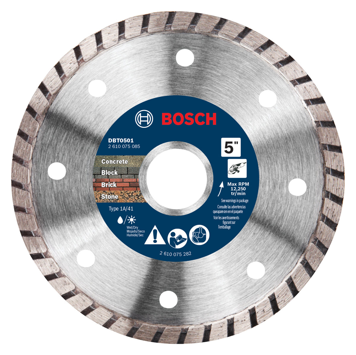 Bosch DBT0501 5 In. Turbo Rim Diamond Wheel for Smooth Cuts