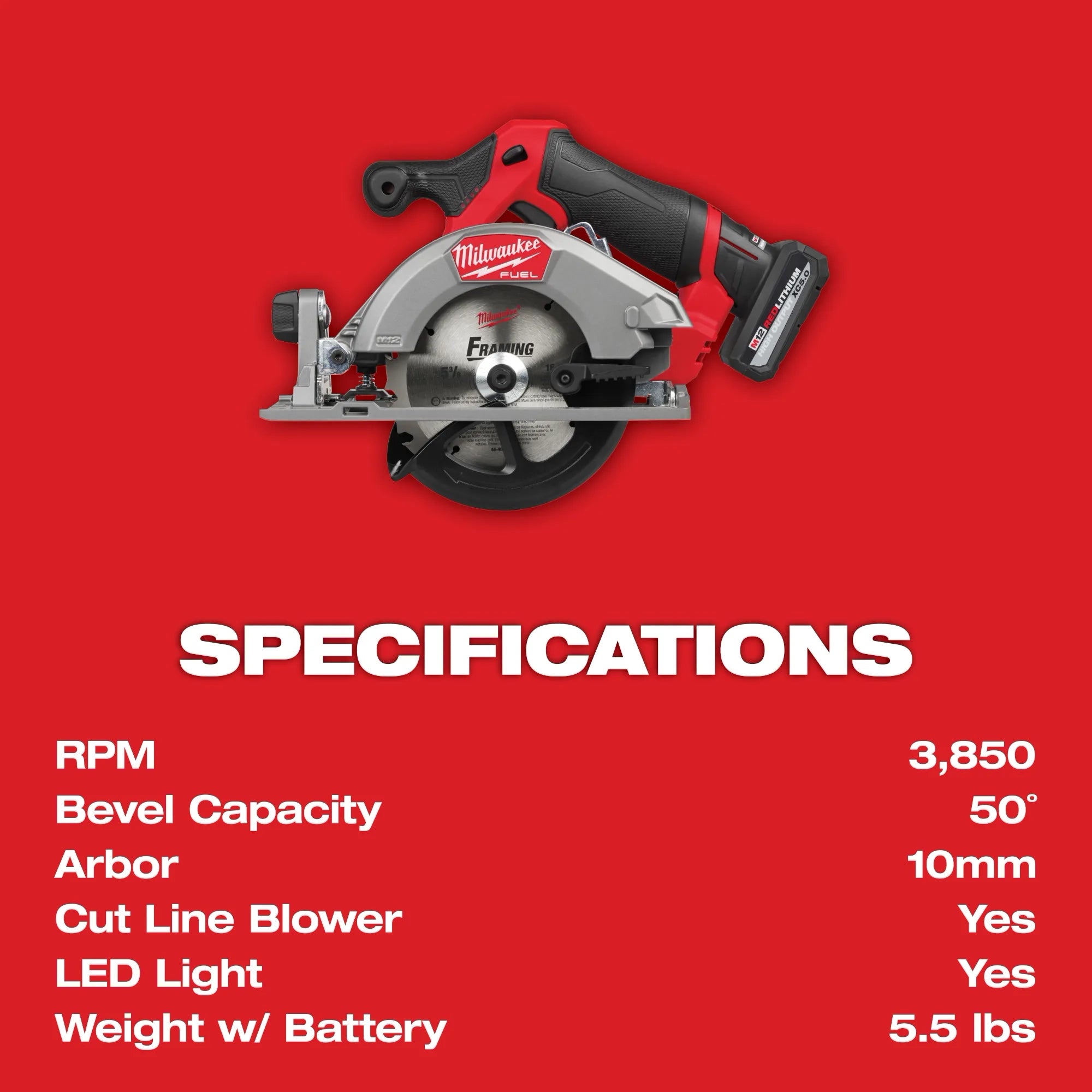 M12 FUEL™ 5-3/8” Circular Saw