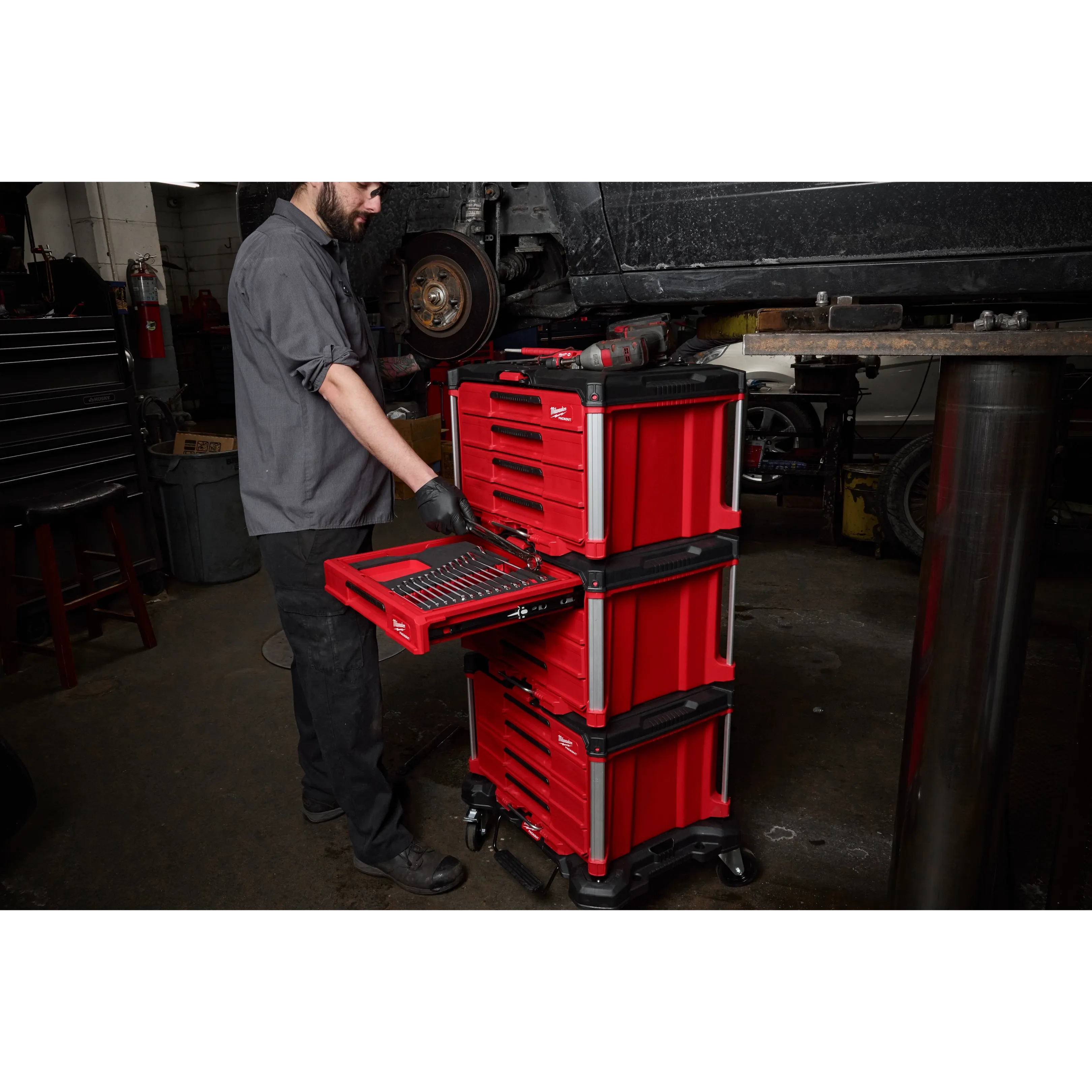 60pc. Metric & SAE Combination Wrench Set with PACKOUT™ 4 Drawer Tool Box