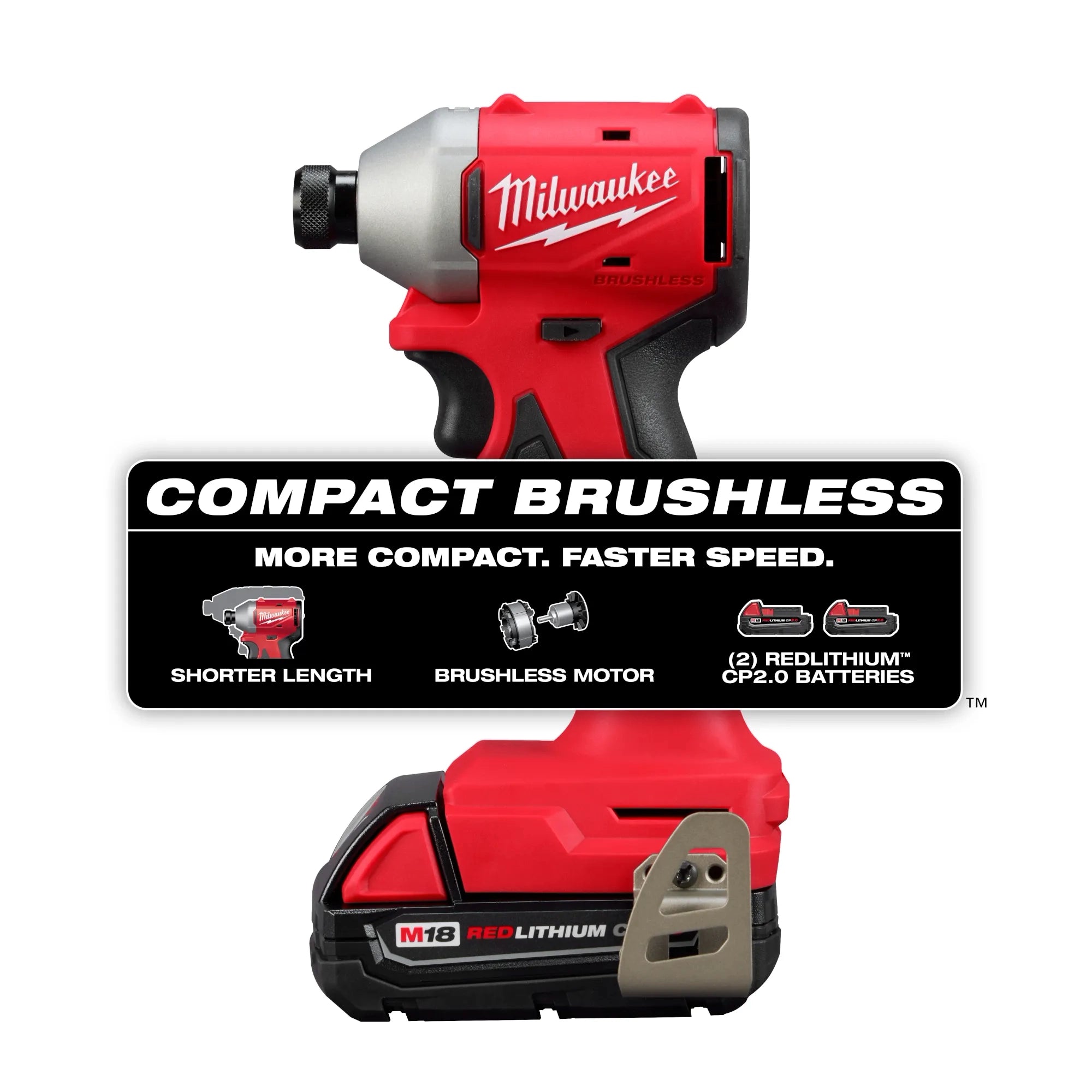 M18™ Compact Brushless 1/4" Hex Impact Driver Kit