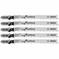 Bosch T101BF 5 pc. 4 In. 10 TPI Variable Pitch Clean for Hardwood T-Shank Jig Saw Blades