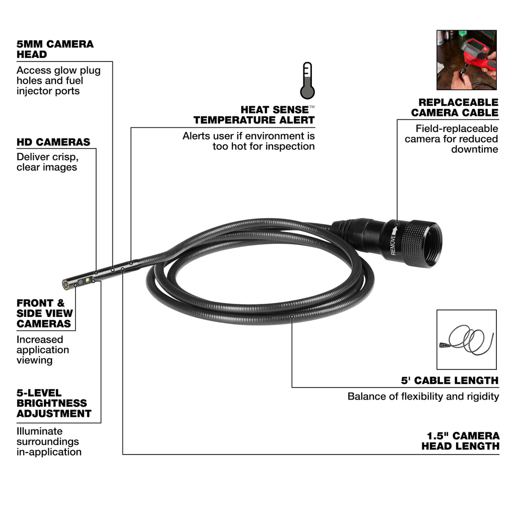 5mm 5' Borescope Camera Cable