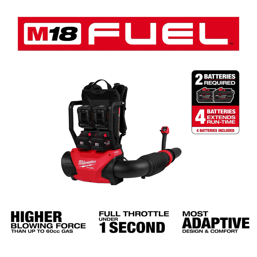 Milwaukee M18 FUEL Dual Battery Backpack Blower – Configuration Options