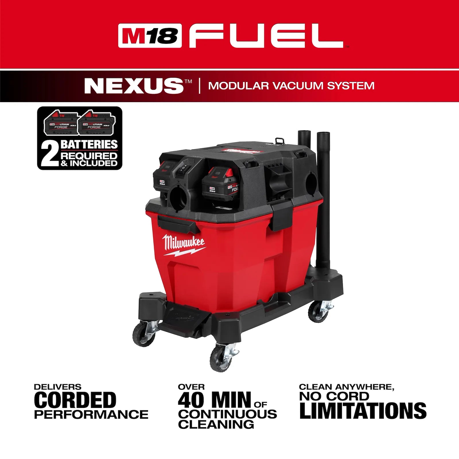 M18 FUEL™ 9 Gallon Dual-Battery Wet/Dry Vacuum