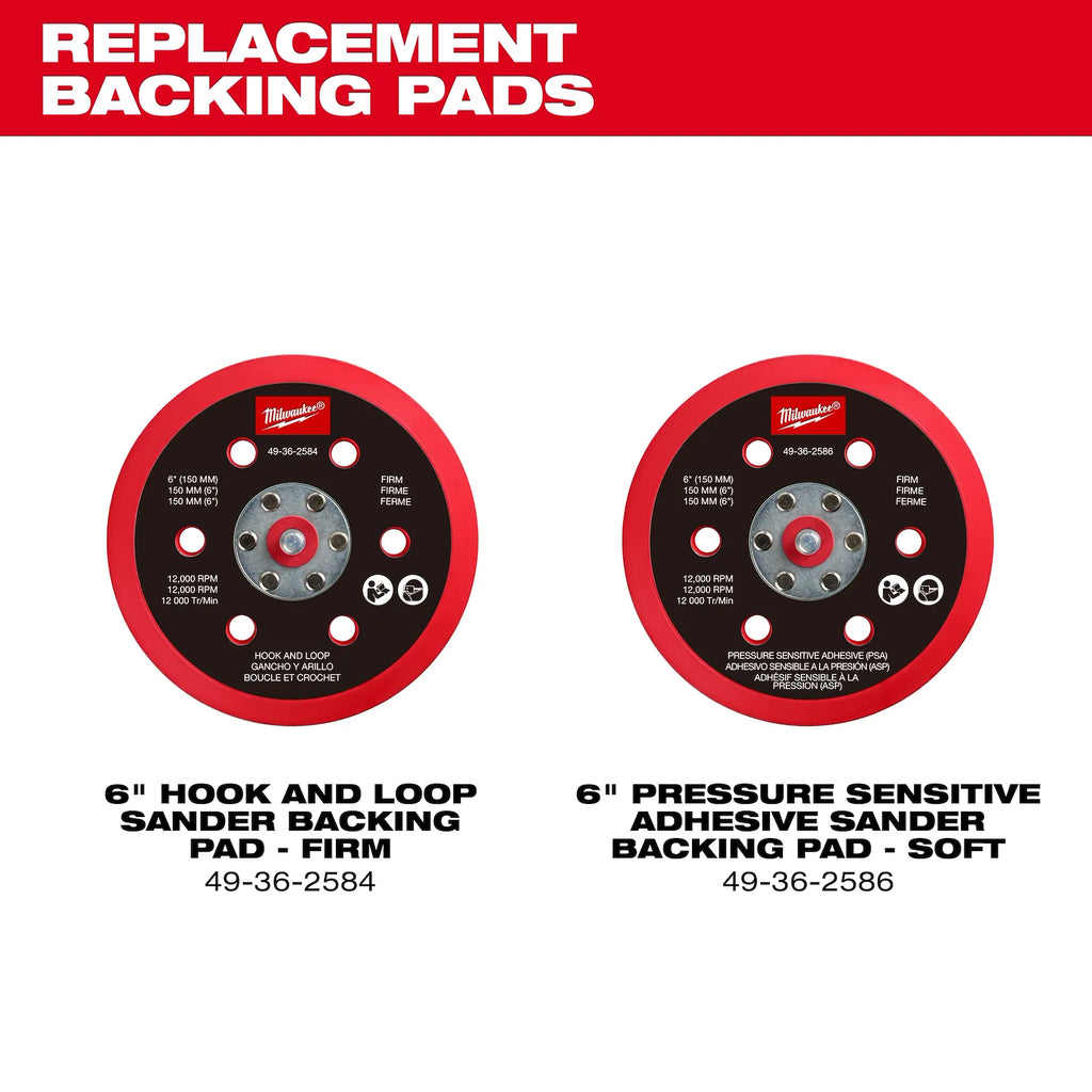 Milwaukee M12 FUEL 6" Random Orbital Sander – Configuration Options