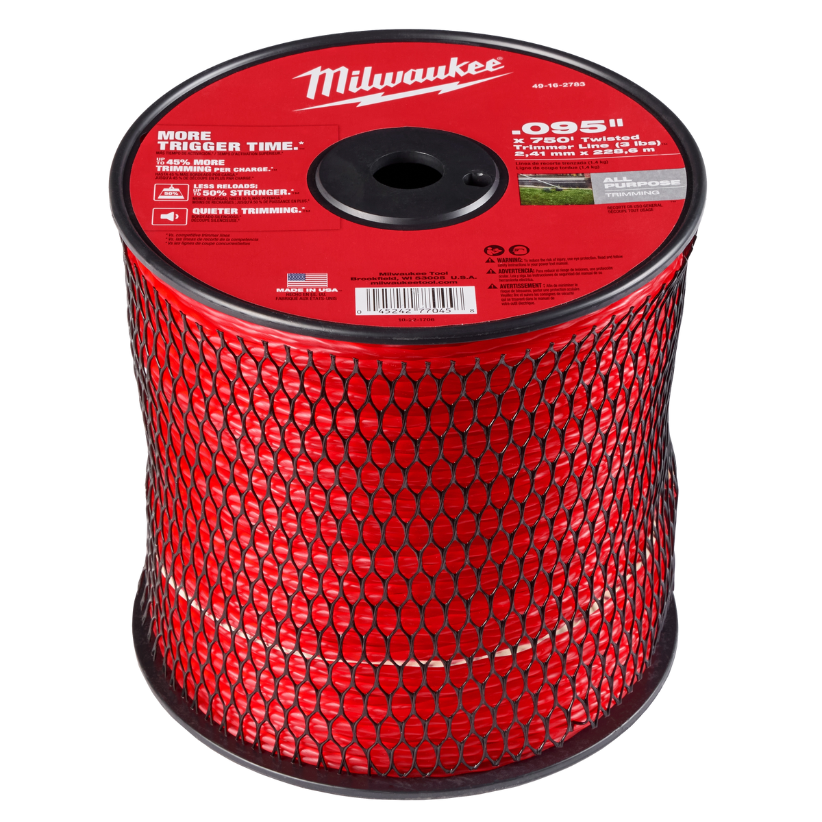 Milwaukee .095" x 750’ (3 lbs.) Twisted Trimmer Line | 49-16-2783