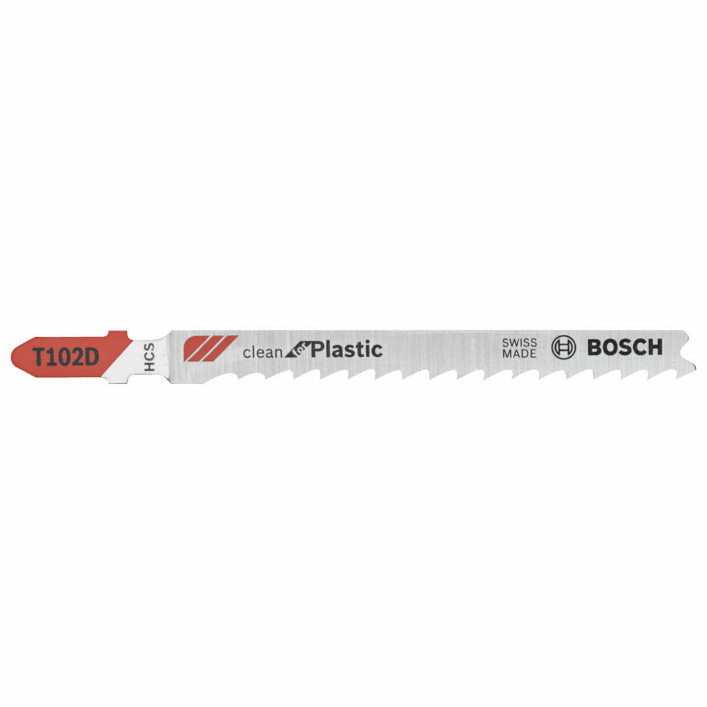 Bosch T102D3 3 pc. 4 In. 6 TPI Clean for Polypropylene T-Shank Jig Saw Blades